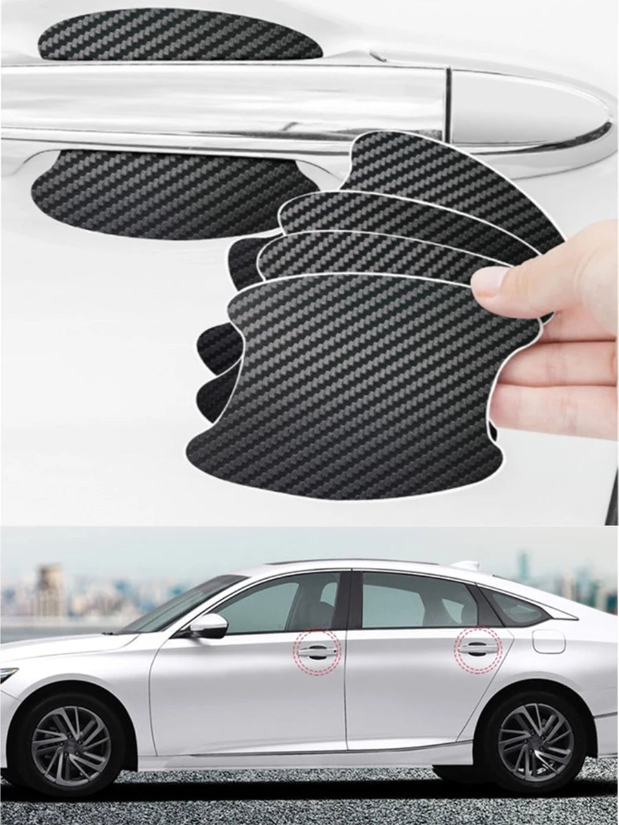 Car Stickers Anti-Scratch Car Door Handle Protector - Carbon Fiber Protection Film