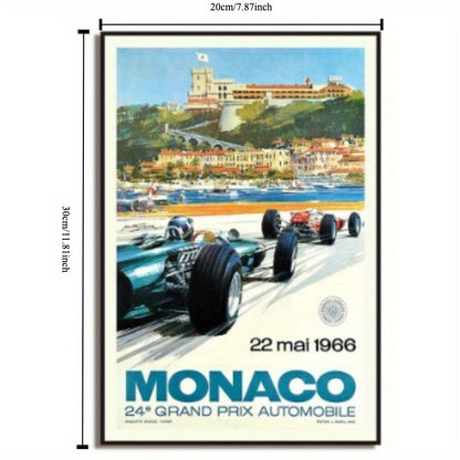 6pcs Vintage Racing Car Posters Set - 8x12 Inches (Frameless Classic Prints for Decor)