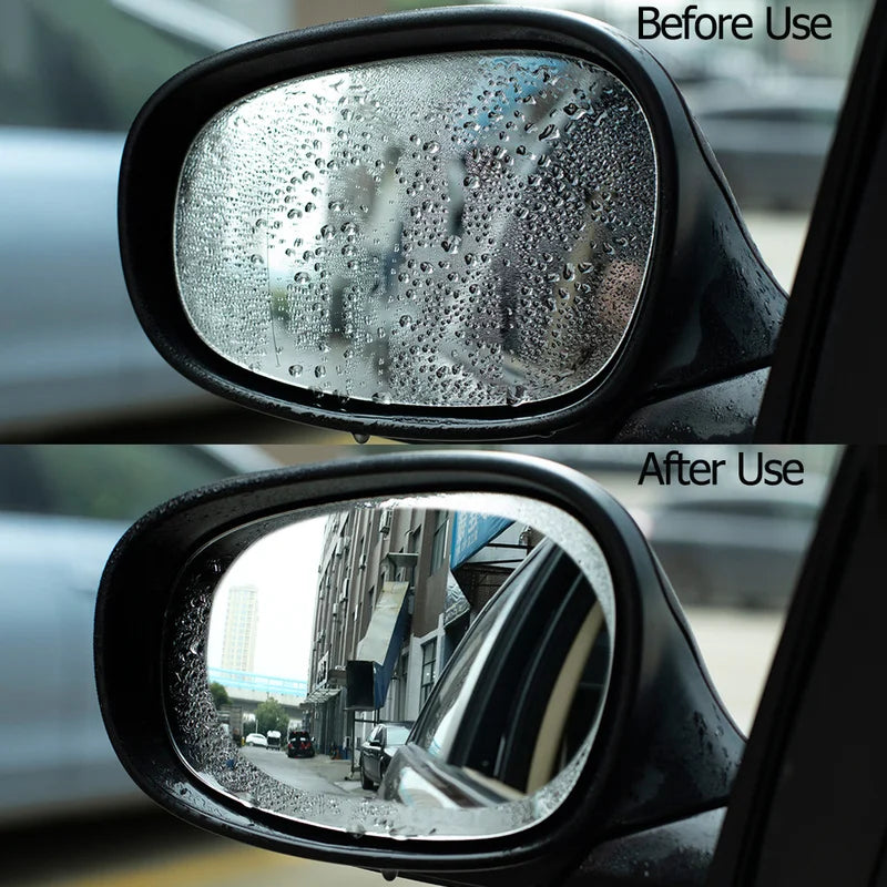 2 Pcs Car Rainproof Clear Film - Rearview Mirror Protective Anti-Fog Waterproof Film Auto Sticker Accessories (100x145mm)