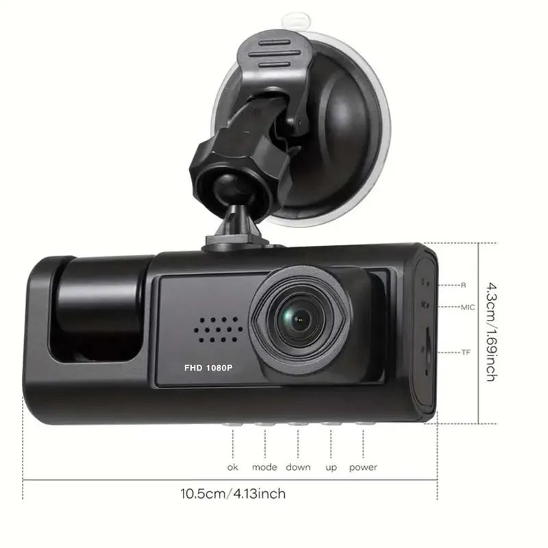 Dash Cam with IR Night Vision, featuring loop recording and a 2-inch IPS screen