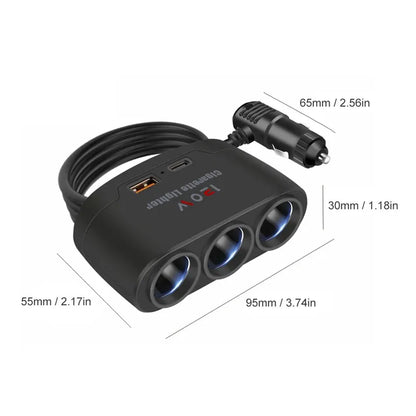 The 3-in-1 USB Type-C 120W Car Charger