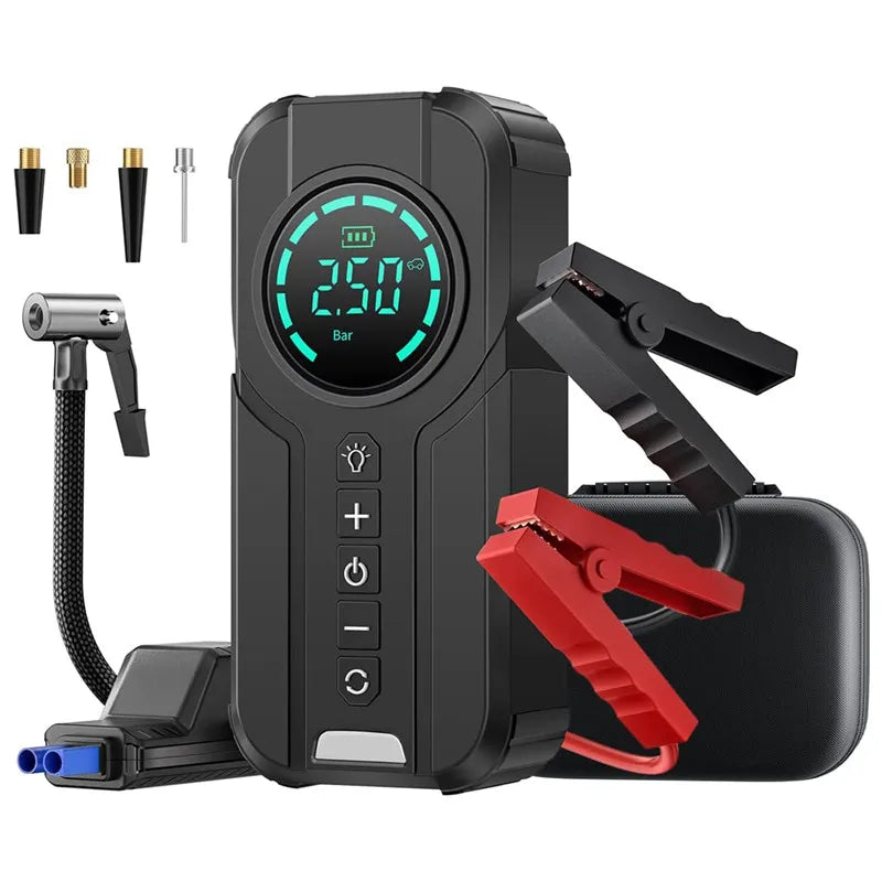 4 In 1 Car Jump Starter Power Bank Air Compressor