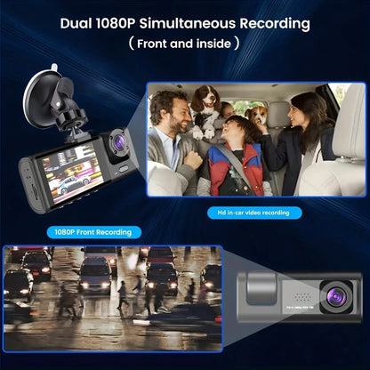 Dash Cam with IR Night Vision, featuring loop recording and a 2-inch IPS screen