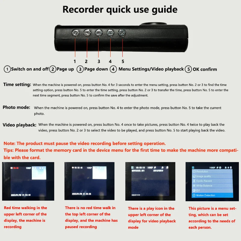 Dash Cam with IR Night Vision, featuring loop recording and a 2-inch IPS screen